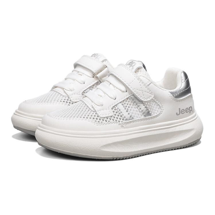 Детские кроссовки для скейтбординга Kids Low-top White/Silver Jeep, белый/серебряный — фото 3