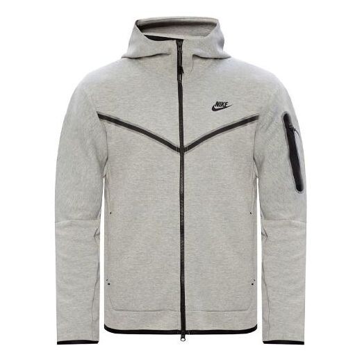 

Куртка Nike Sportswear Tech Fleece Full-Zip Hoodie 'Heather Grey Black', серый