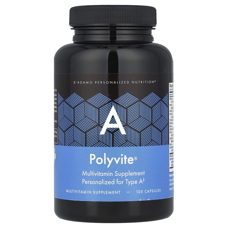 

D'adamo, Polyvite A, мультивитаминная добавка, 120 капсул