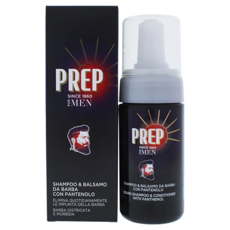 Шампунь и кондиционер для бороды с пантенолом от Prep for Men - 3,4 унции шампуня и кондиционера