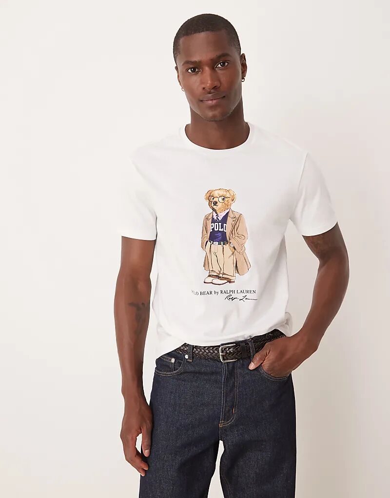

Футболка Polo Ralph Lauren с принтом медведя белого цвета