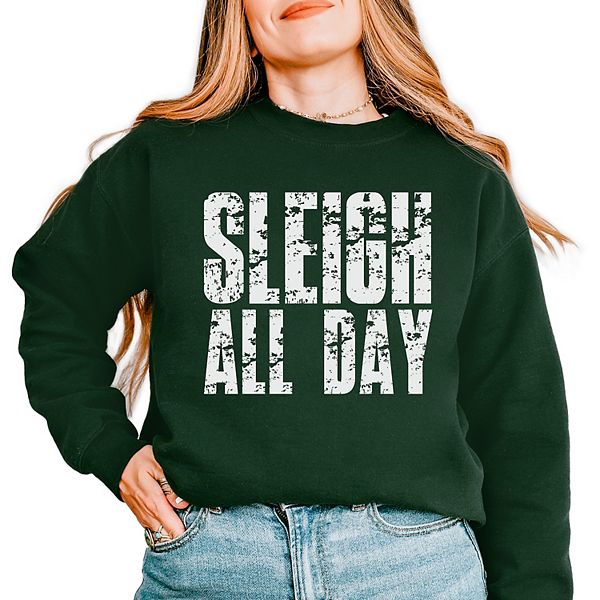 

Графический свитшот Sleigh all day block distressed Simply Sage Market, Forest
