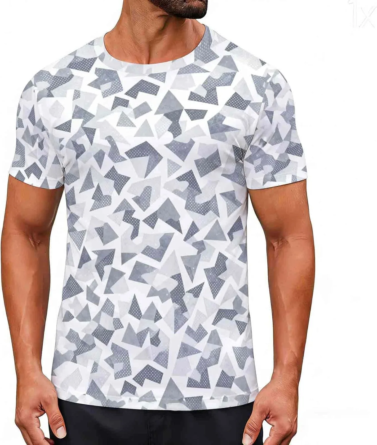 

Футболка Camo для мужчин, лето 2026, короткий рукав, Crewneck