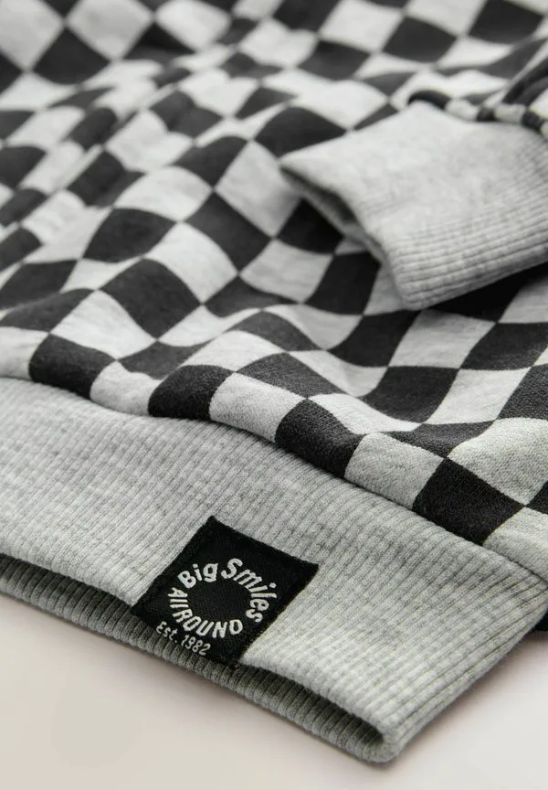 Свободная толстовка на молнии. Next, Black/White Checkerboard — фото 3