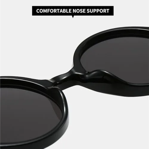 

Ретро круглые солнцезащитные очки для женщин, модные градиентные очки с защитой от УФ-излучения UV400, модные панк-солнцезащитные очки для мужчин MTZJH, Black Grey