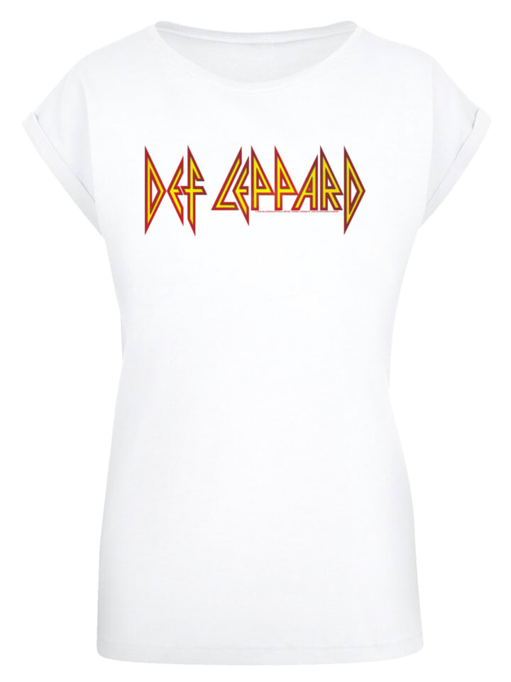 

Футболка F4NT4STIC Extended Shoulder T-Shirt Def Leppard Shatter Logo, белый