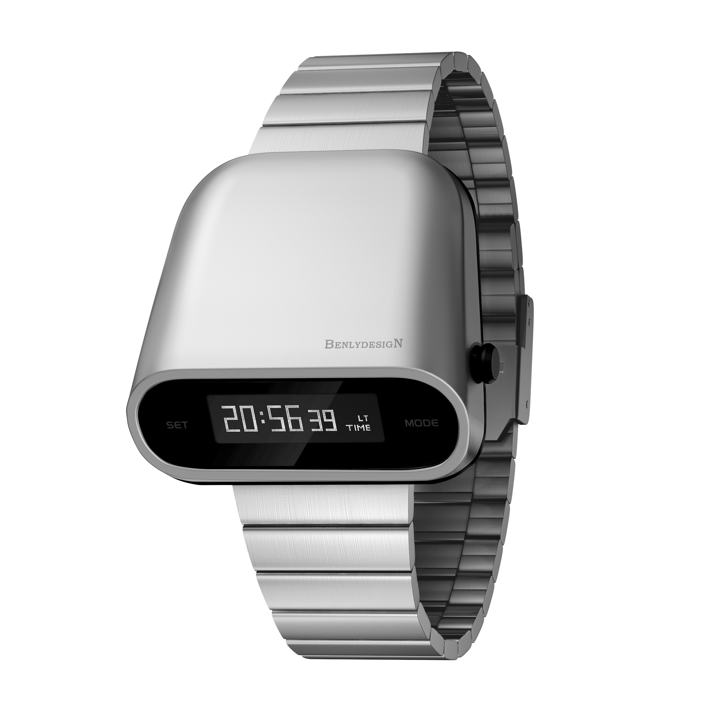 

IB BENLYDESIGN S10001S1 Электронный механизм Наручные часы из нержавеющей стали с черным циферблатом Унисекс
