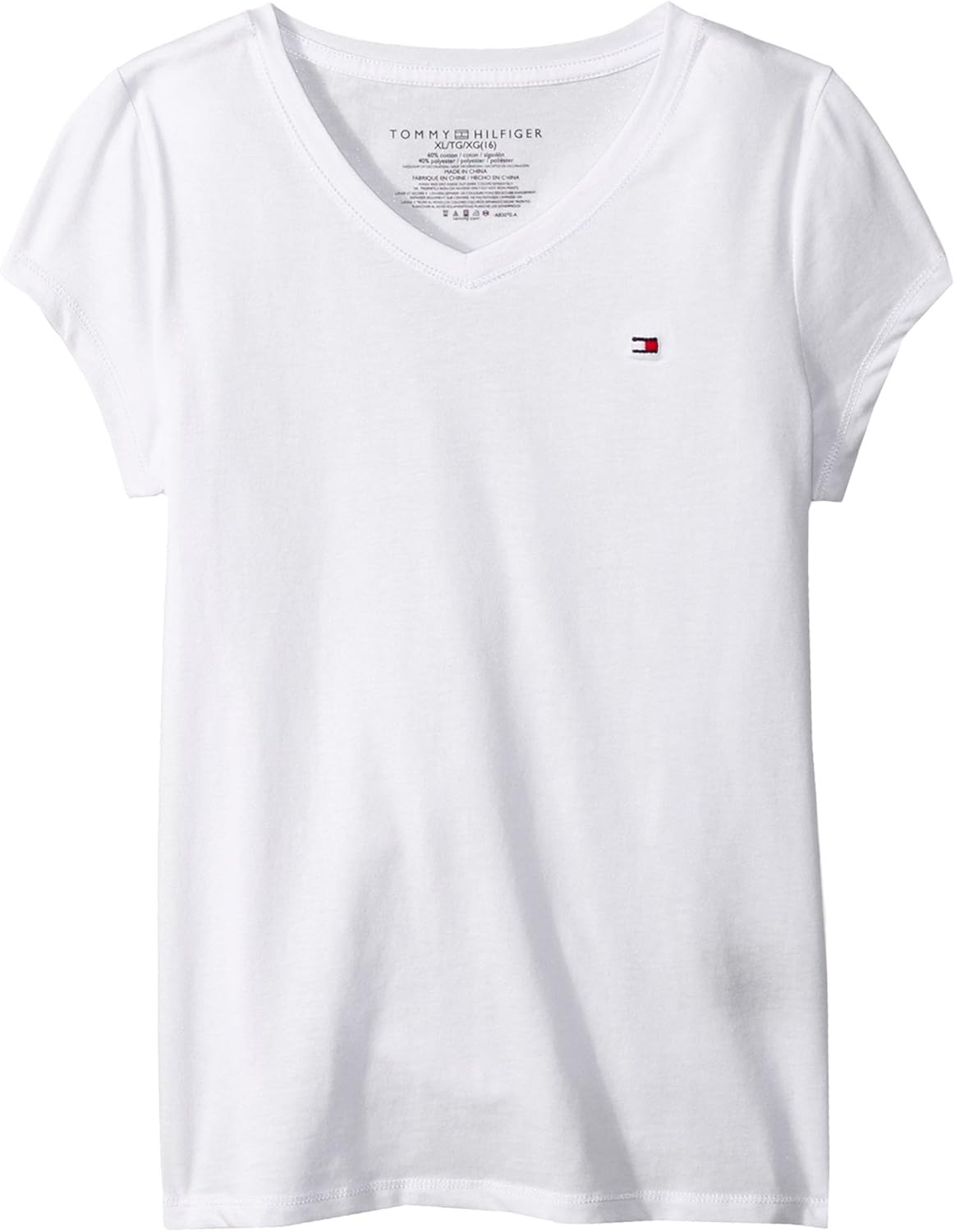 

Футболка Tommy Hilfiger для девочек с коротким рукавом и V-образным вырезом, повседневная, мягкая и удобная., White Signature, Белый, Футболка Tommy Hilfiger для девочек с коротким рукавом и V-образным вырезом, повседневная, мягкая и удобная., White Signa