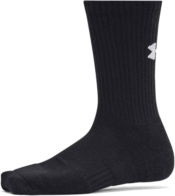 Детские тренировочные хлопковые носки Under Armour (3 пары), (001) Black/Black/White — фото 4