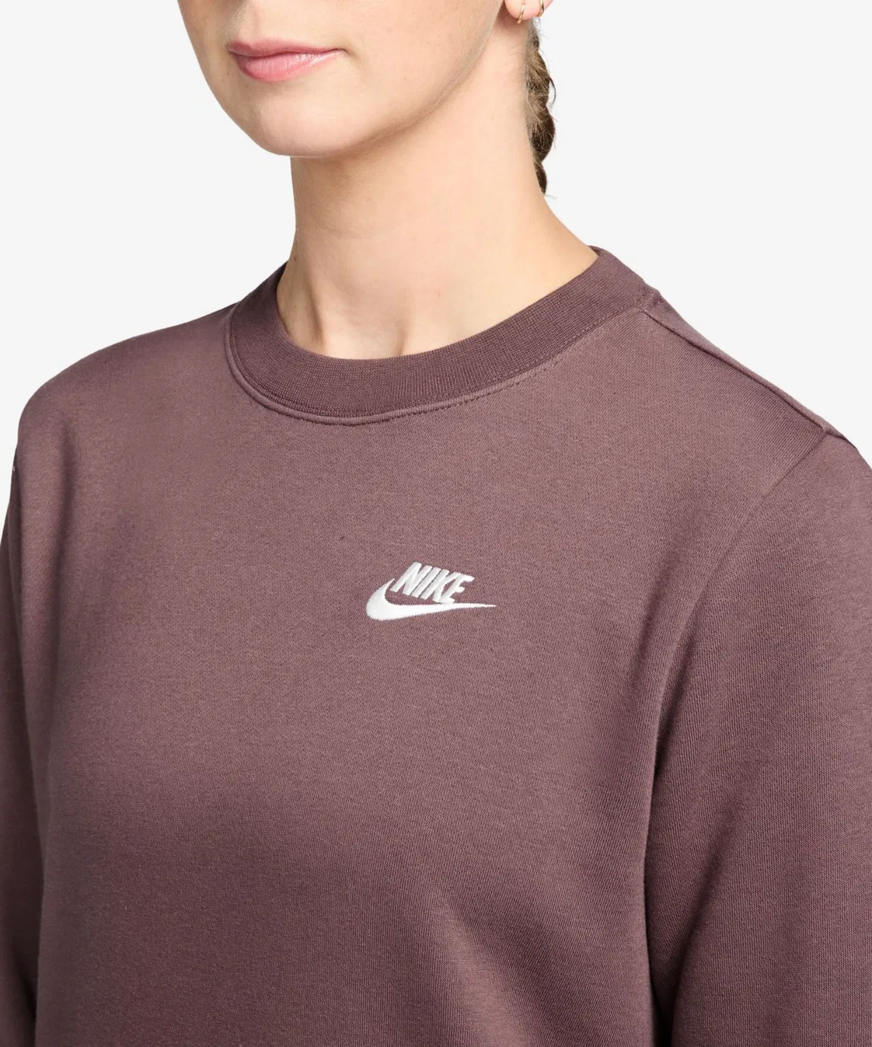 Свитшот Nike Club Fleece с длинным рукавом, коричневый — фото 2