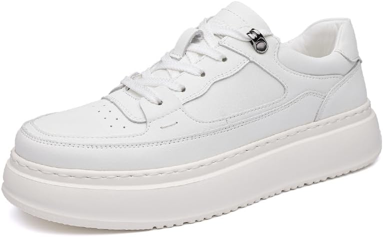 

Мужские кроссовки на платформе, повседневные, модные, для улицы, кожаные, для походов и спорта, размеры 39-44 Sfwarmart, белый