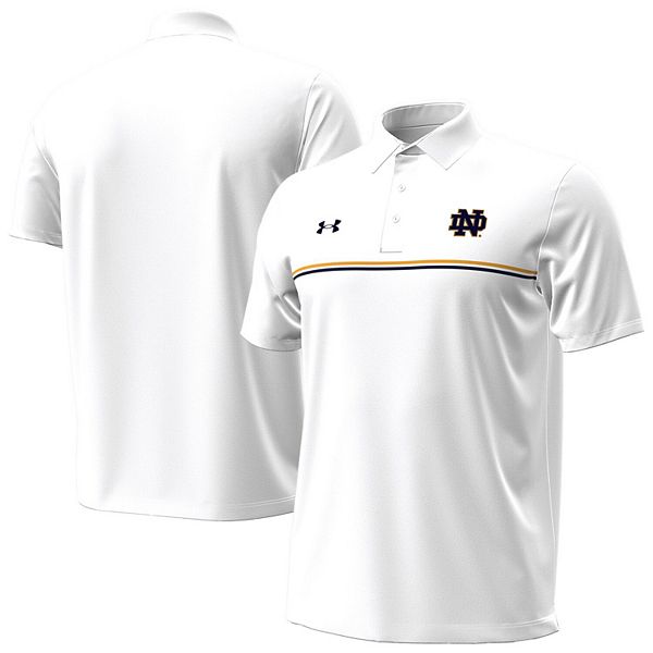 

Мужская белая поло notre dame fighting irish performance drive chest stripe Under Armour