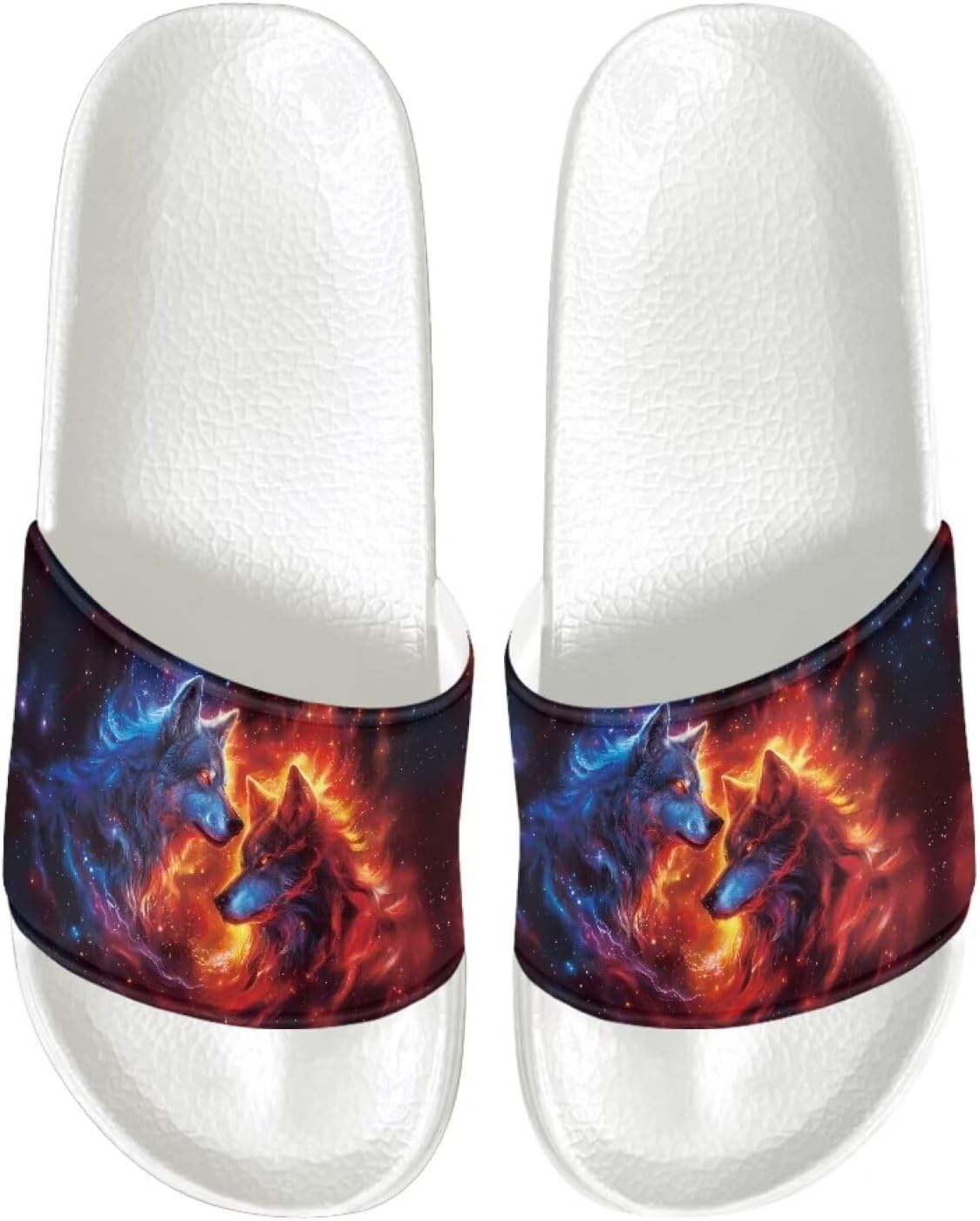 

Мужские сандалии с противоскользящей подошвой, ультракомфортные шлепанцы, легко надеваются, быстро сохнут, для душа, ванны, спа и бассейна, легкие шлепанцы с открытым носком Psesaysky, Fire Wolf