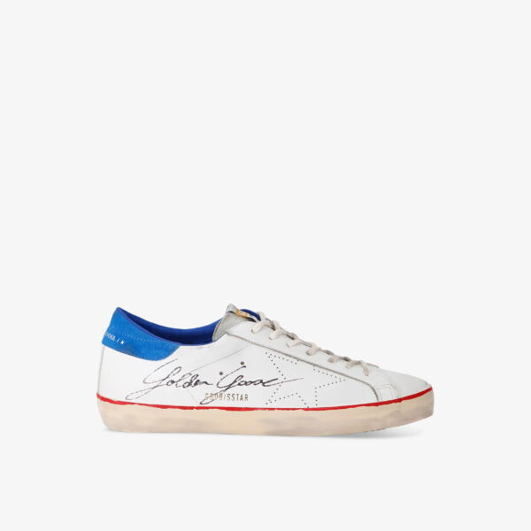 

Низкие кожаные кроссовки с фирменным логотипом Super-Star Golden Goose, синий