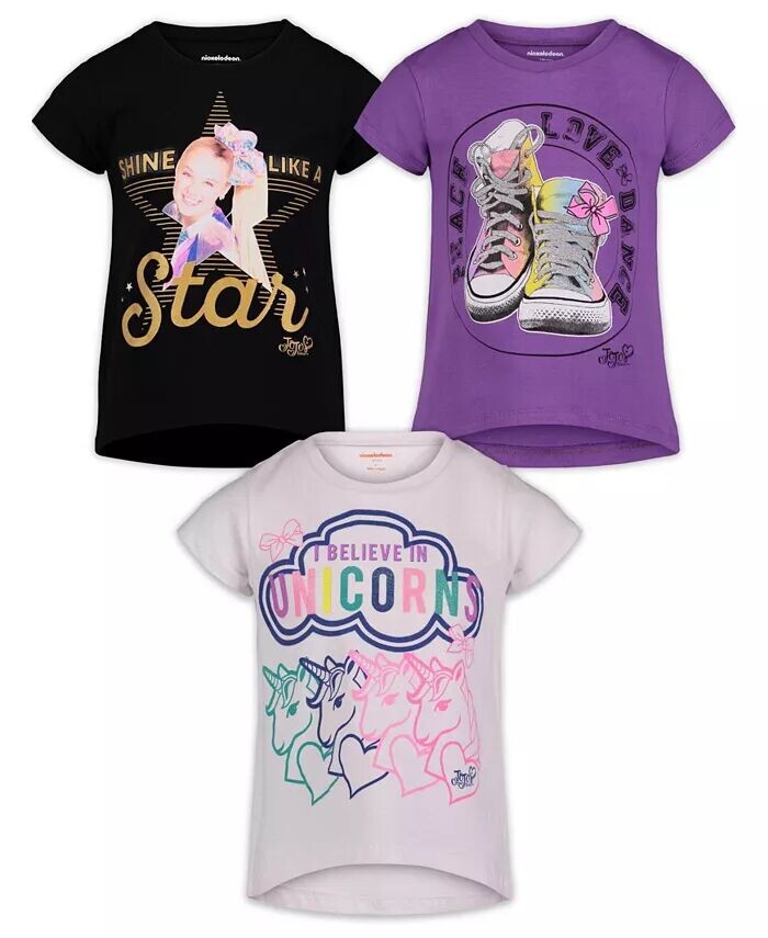 

Комплект из 3 футболок с единорогом для девочек Jojo Siwa, мультиколор