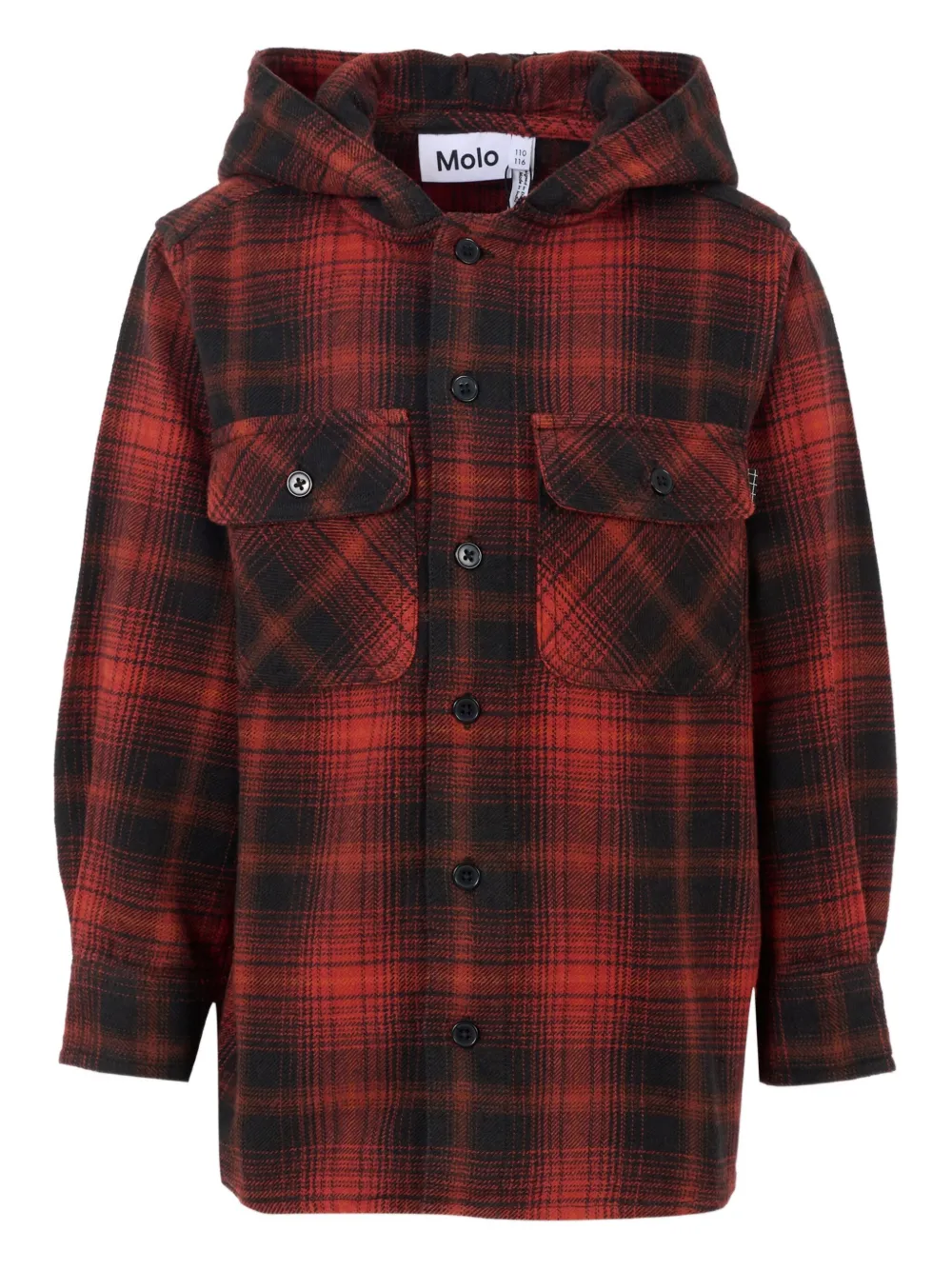 

Толстовка hooded checked shirt Molo, красный