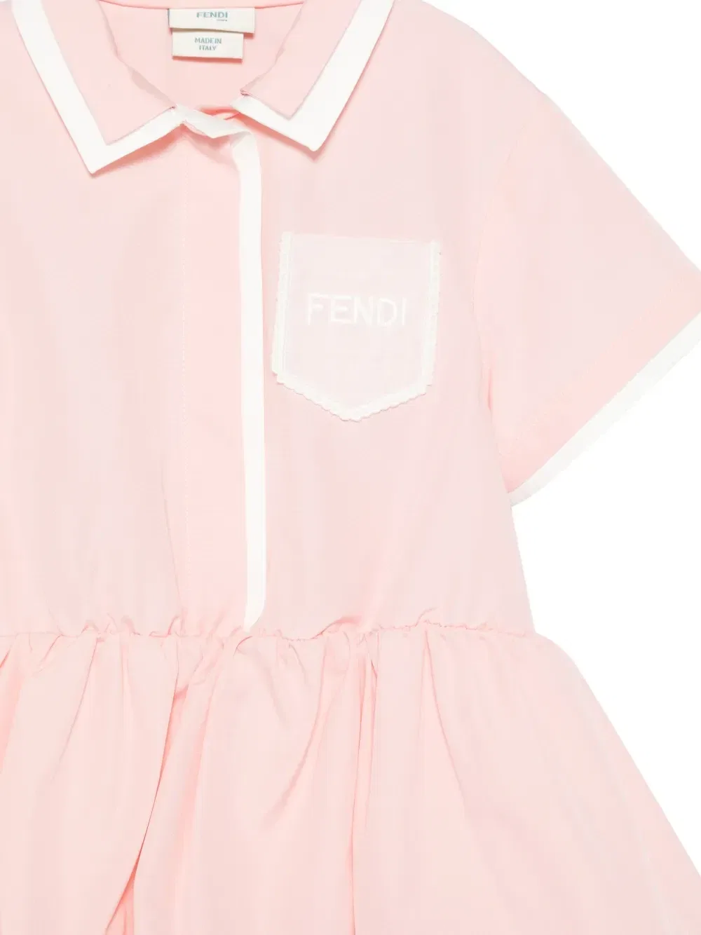 Платье с контрастной отделкой Fendi Kids, розовый — фото 3