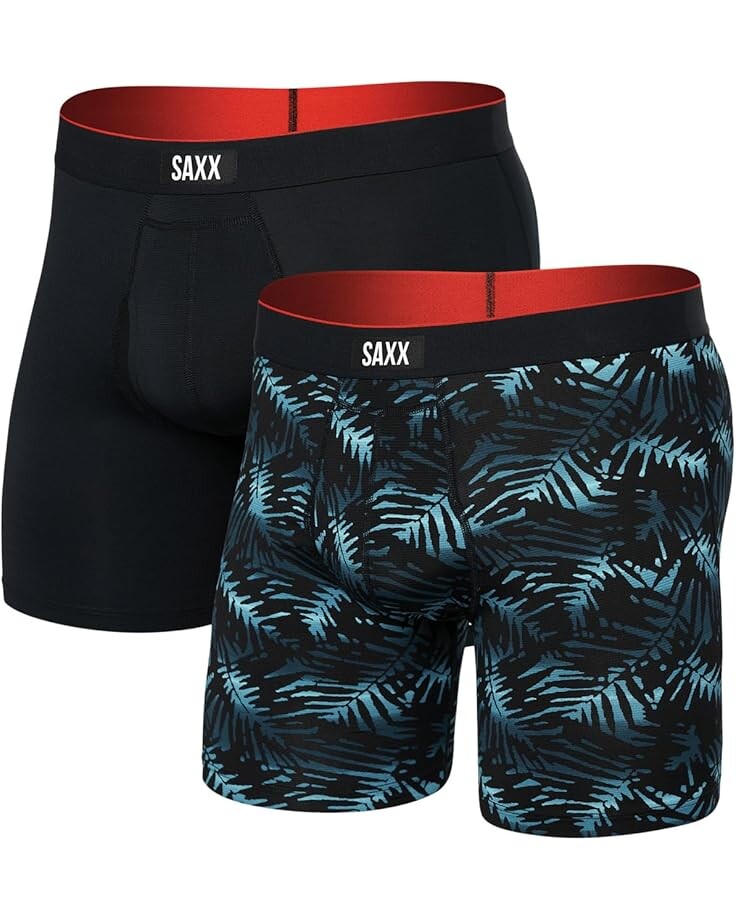 

Боксеры SAXX UNDERWEAR Multi-Sport Mesh Boxer Brief Fly 2-Pack, цвет Palm Camo Glow/Black
