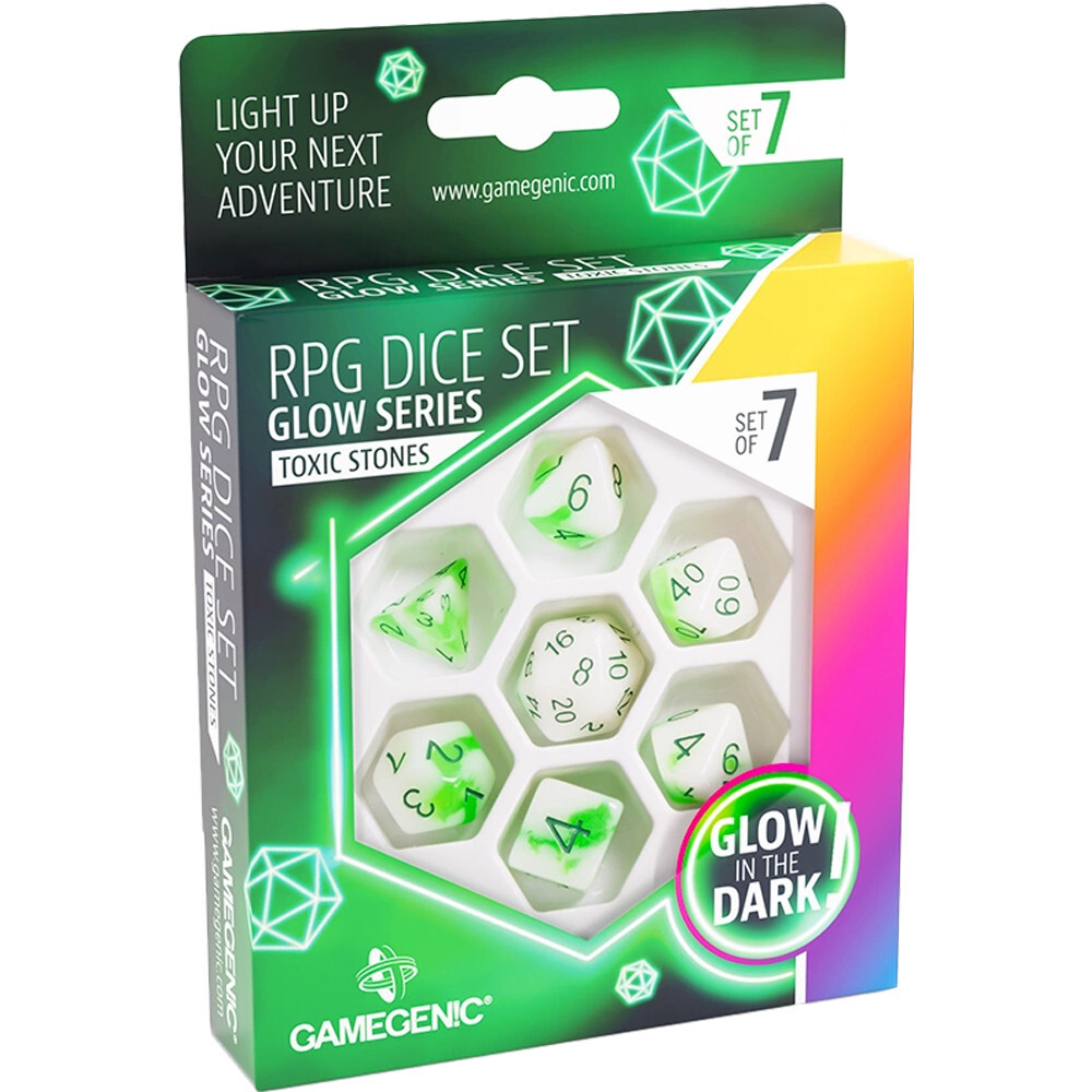 

Аксессуары Gamegenic Glow Series Polyhedral Set: Toxic Stones (7)