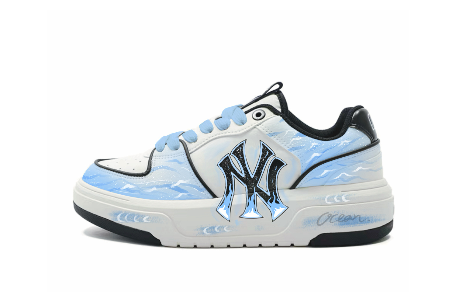 

Прочные устойчивые к истиранию низкие кроссовки для скейтбординга unisex MLB, Ocean синий