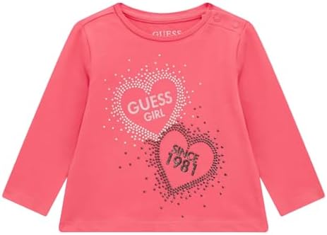

Футболка с длинным рукавом GUESS Hearts (0-24 мес.), Fuchsia Lipstick