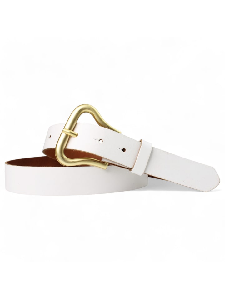 

Женский кожаный ремень, золото с белым FRONHOFER