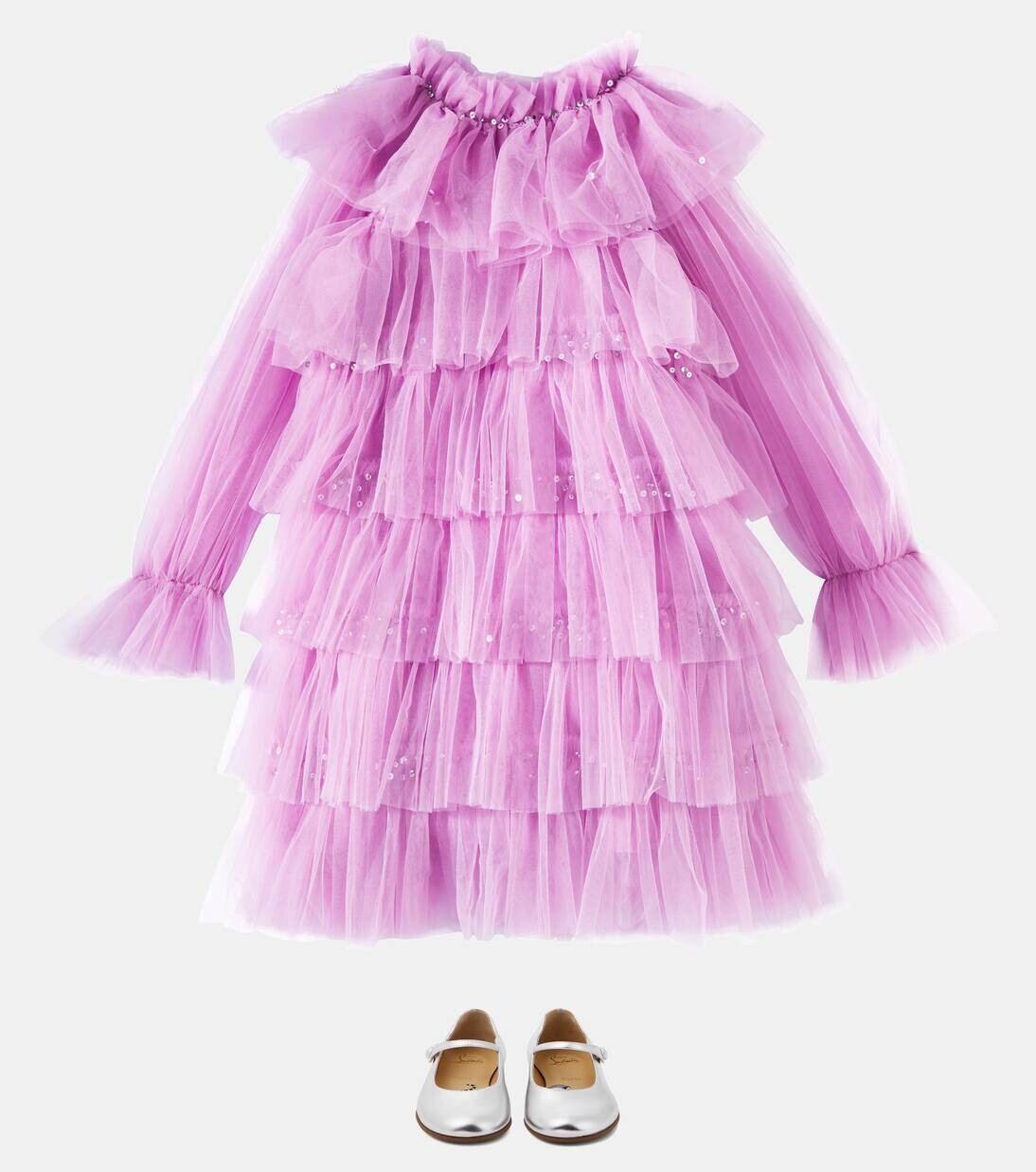 Платье из блестящего тюля с пайетками Tutu Du Monde, цвет mulberry — фото 2