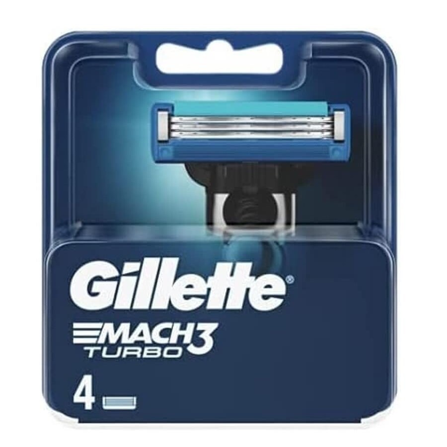 

Gillette, Mach3 Turbo, Сменные лезвия для бритв, 4 шт Gilette