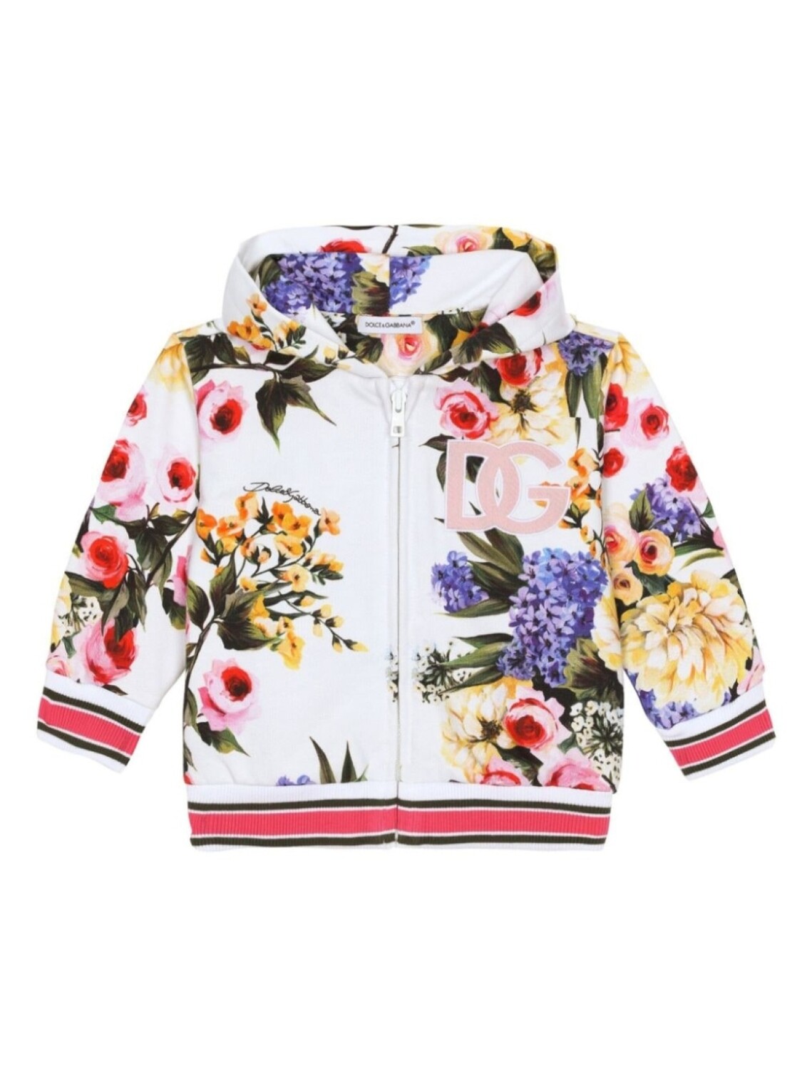 

Dolce & Gabbana куртка с капюшоном и цветочным принтом, белый
