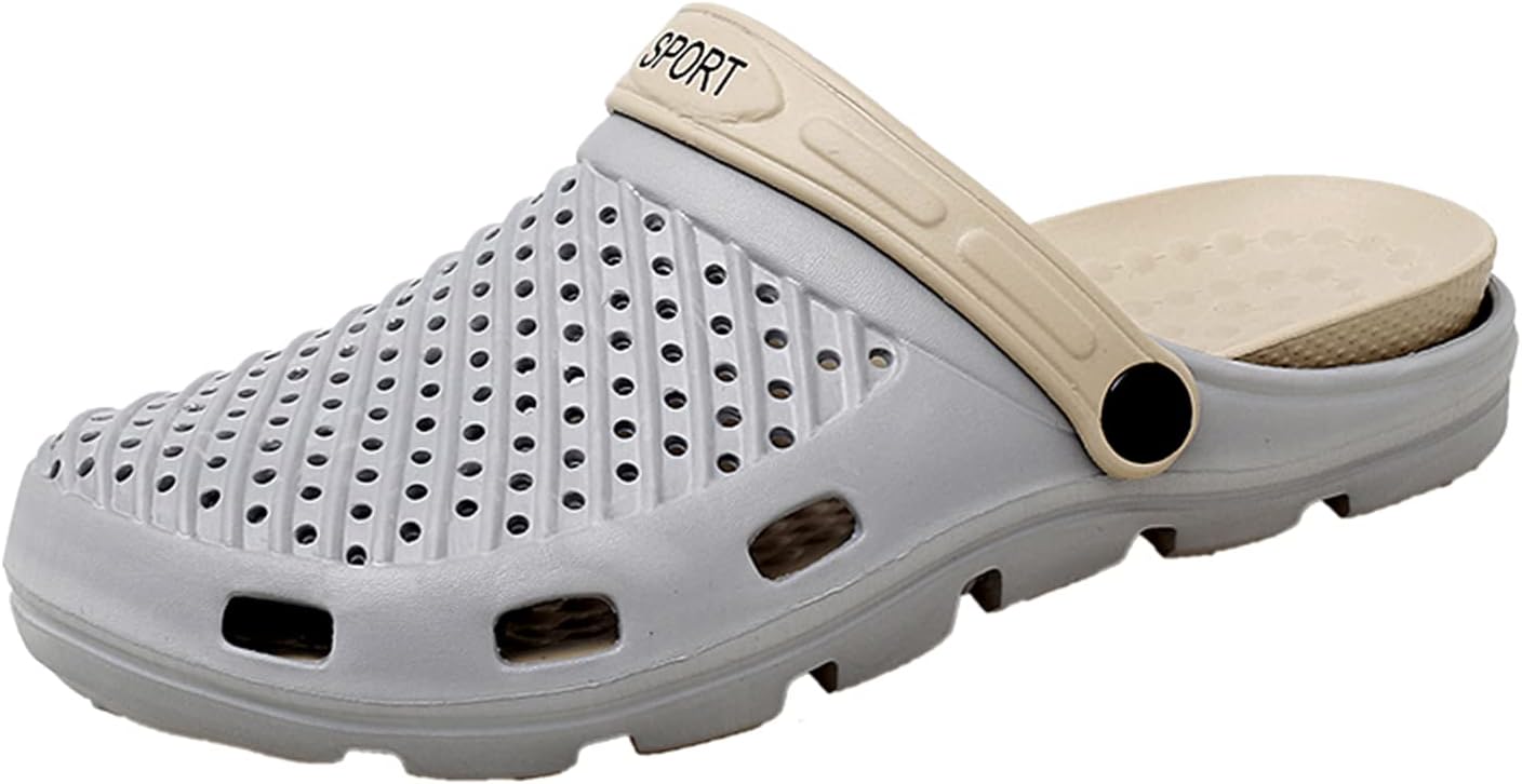 

Женские и мужские пляжные тапочки MDPCX, обувь для воды, тапочки, прогулочные туфли, домашняя и туристическая обувь, дышащие сетчатые сабо, кроссовки с открытой пяткой, обувь без шнурков, серый