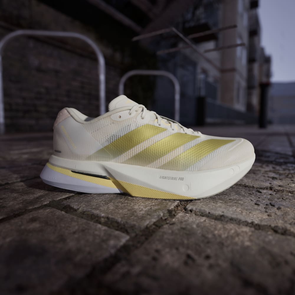 Кроссовки Adidas Adizero Boston 13 Shoes, цвет Chalk White/Gold Metallic/Orange Tint — фото 2