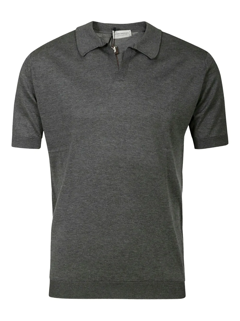 

Рубашка поло с V-образным вырезом и короткими рукавами John Smedley, серый