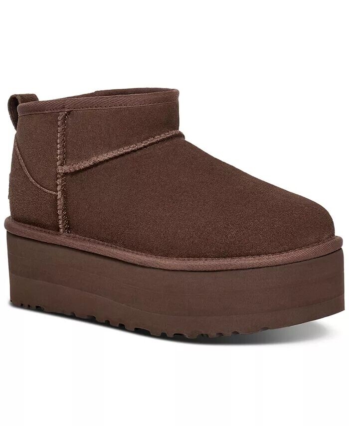 

Женские классические ботильоны на платформе ультра-мини UGG, коричневый
