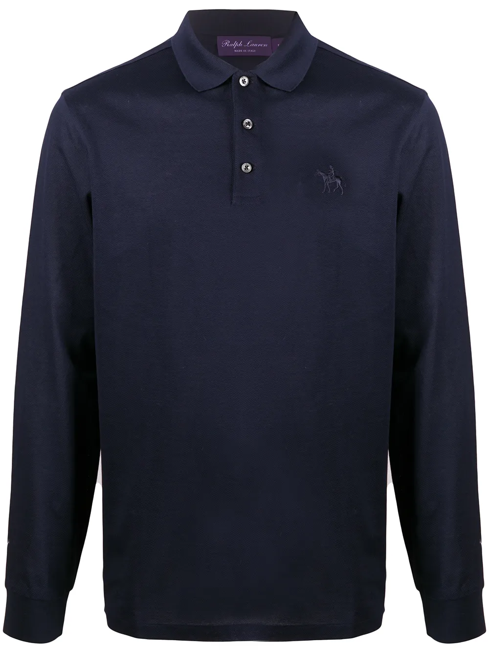 

Рубашка поло с длинными рукавами и логотипом Ralph Lauren Purple Label, синий