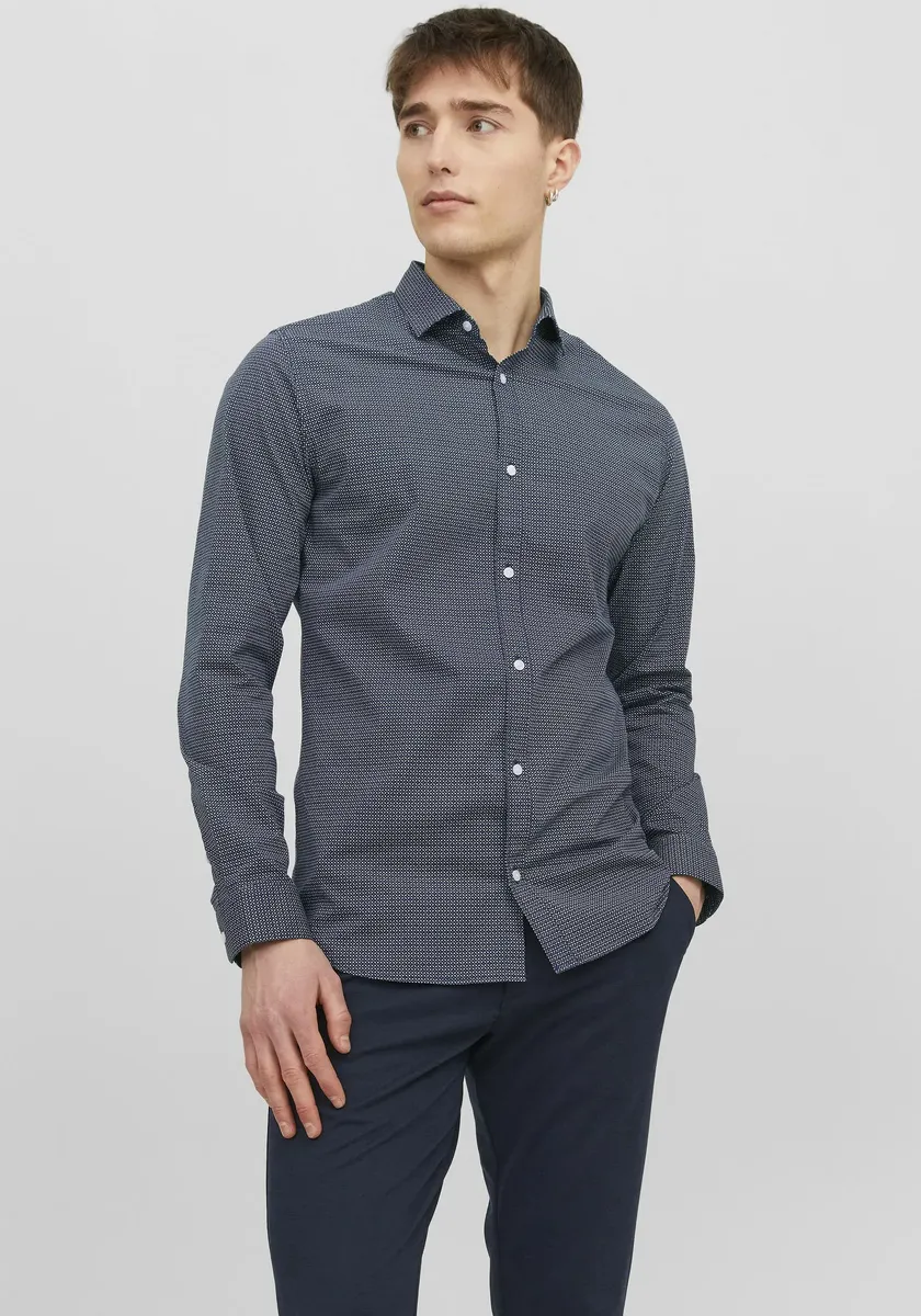 

Рубашка с длинными рукавами Jack & Jones "JPRBLABLACKPOOL STRETCH SHIRT LS AW23 SN", синий