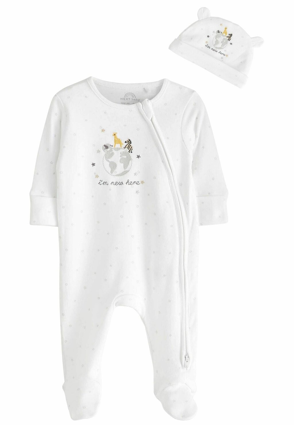 

Комбинезон IM NEW HERE SLEEPSUIT AND HAT SET Next, цвет white