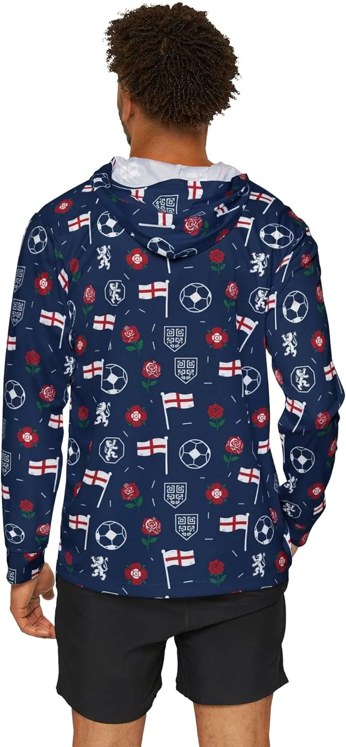 Мужская тренировочная толстовка England Fan of Soccer Sun Hoodie с защитой от ультрафиолета UPF 50+ — фото 4