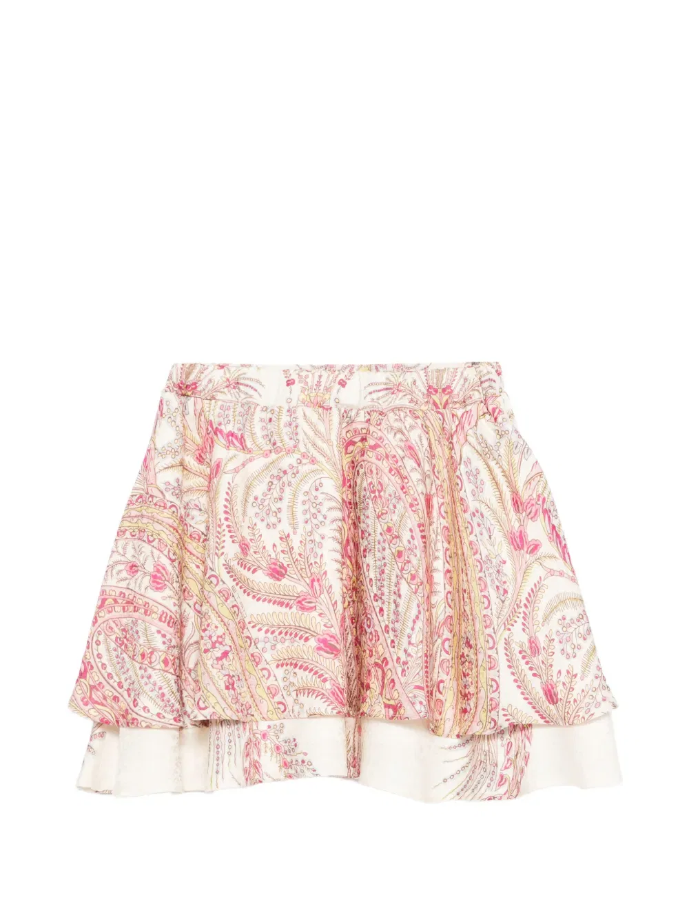 Юбка с оборками в стиле пейсли Etro Kids, нейтральный