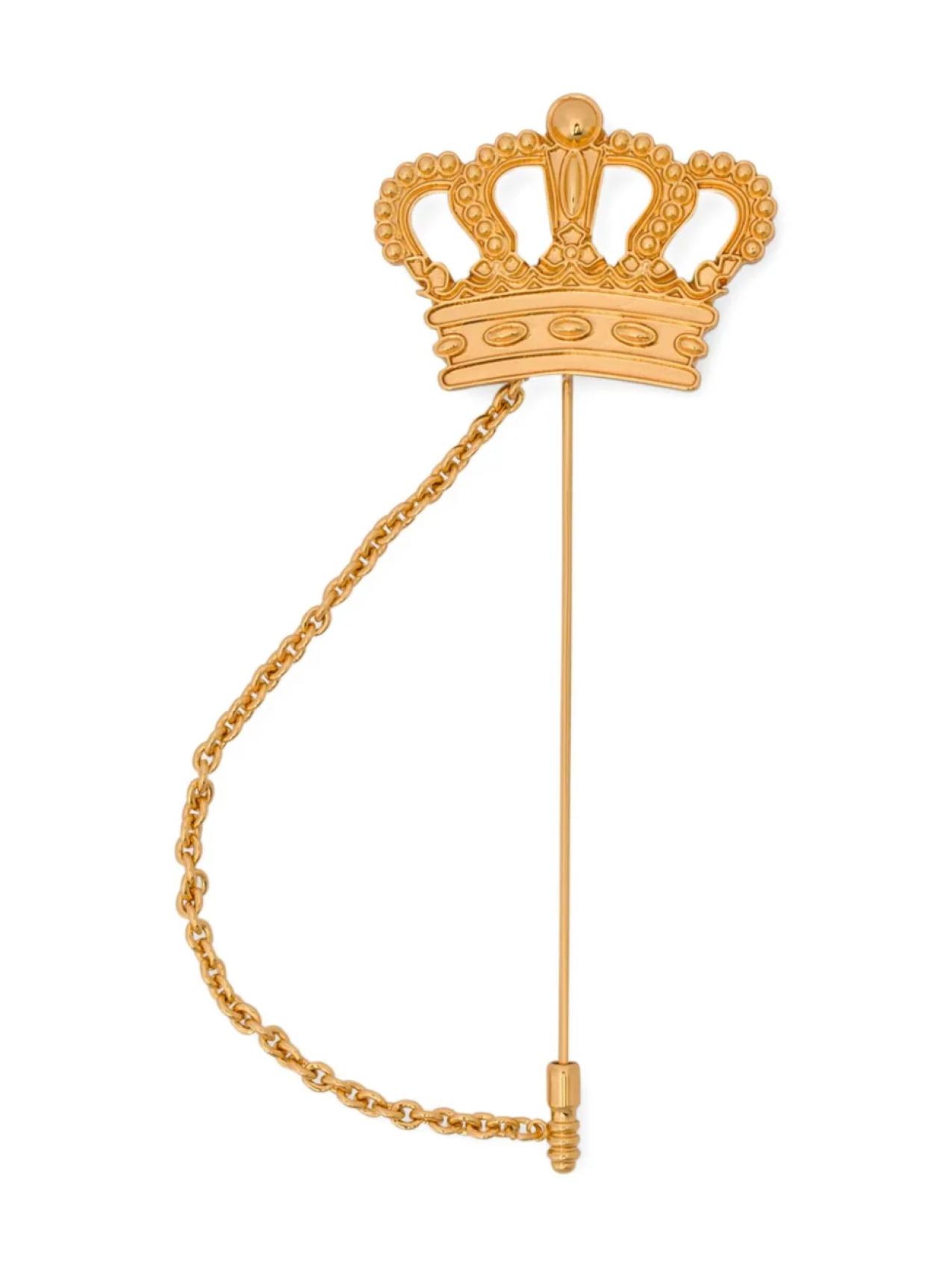 

Moschino брошь с декором в виде короны, золотой
