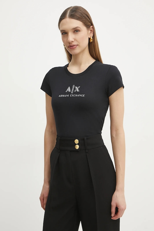 

Хлопковая футболка Armani Exchange, черный