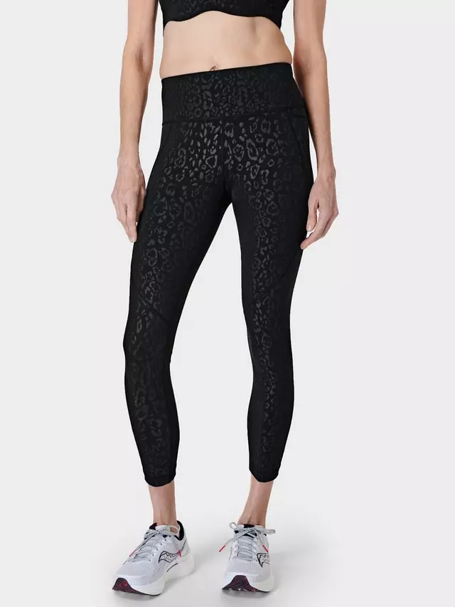 

Леггинсы Sweaty Betty Power 7/8 Workout, цвет black/leopard/emboss