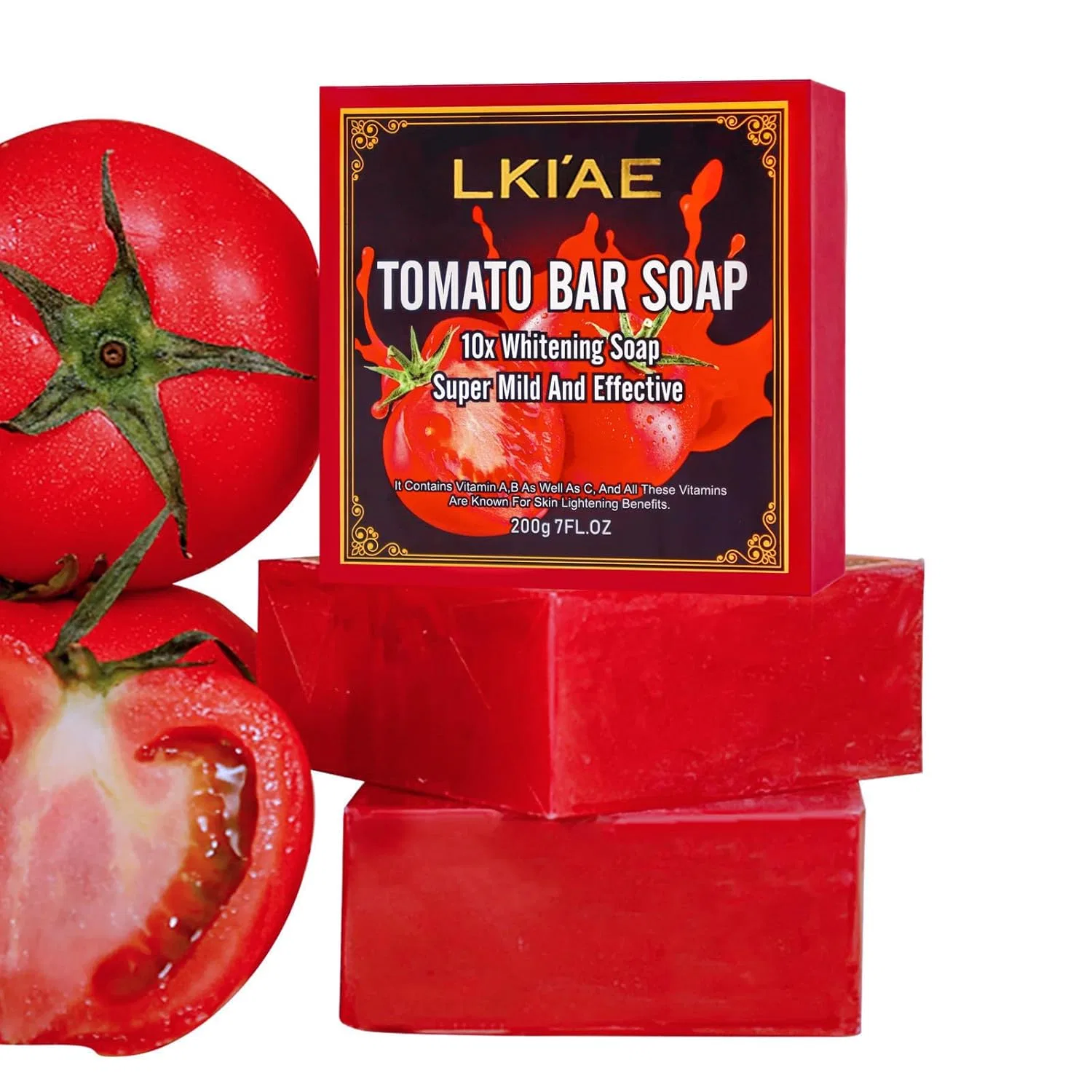 Натуральное отбеливающее мыло с томатом от LKIAE, 200 г (3 шт.) Ailke Boost Luster, 3 Items