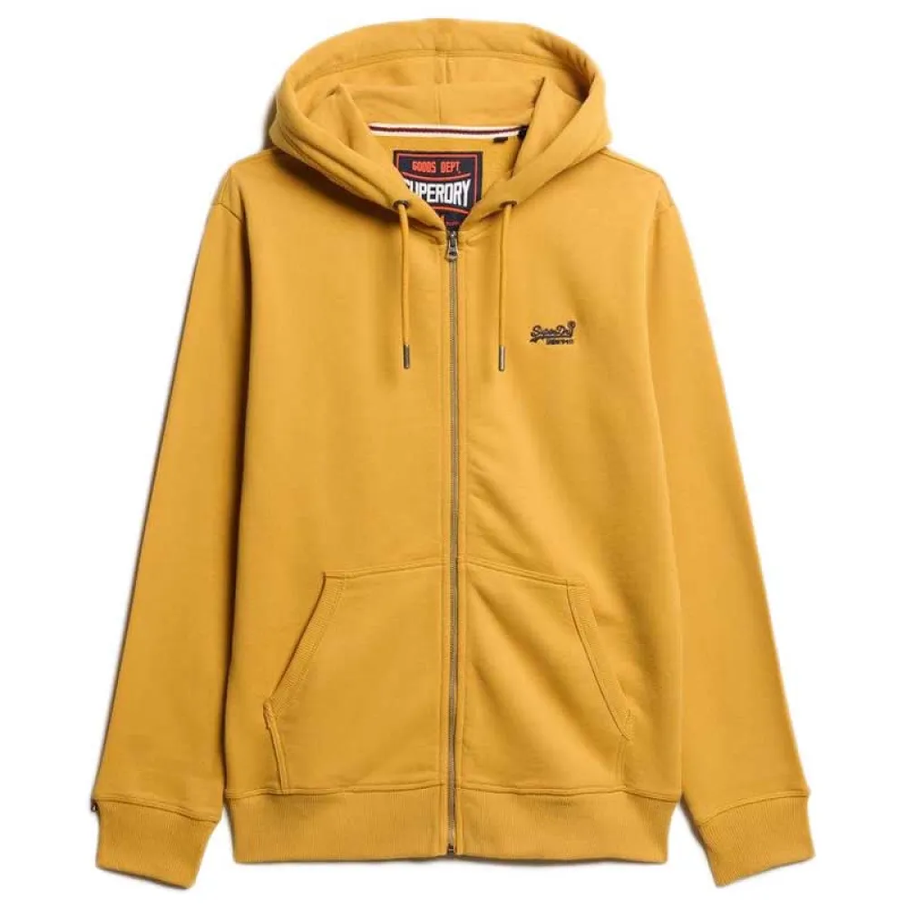 

Толстовка Superdry Essentials Logo full zip, желтый