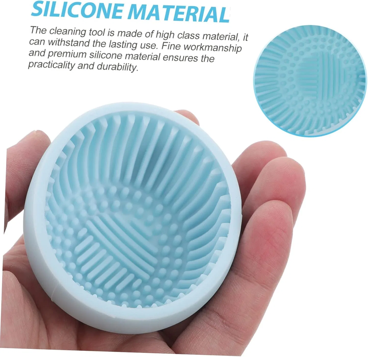 Приспособление для чистки кистей Silicone Brush Cleaning Board Healeved синий — фото 3