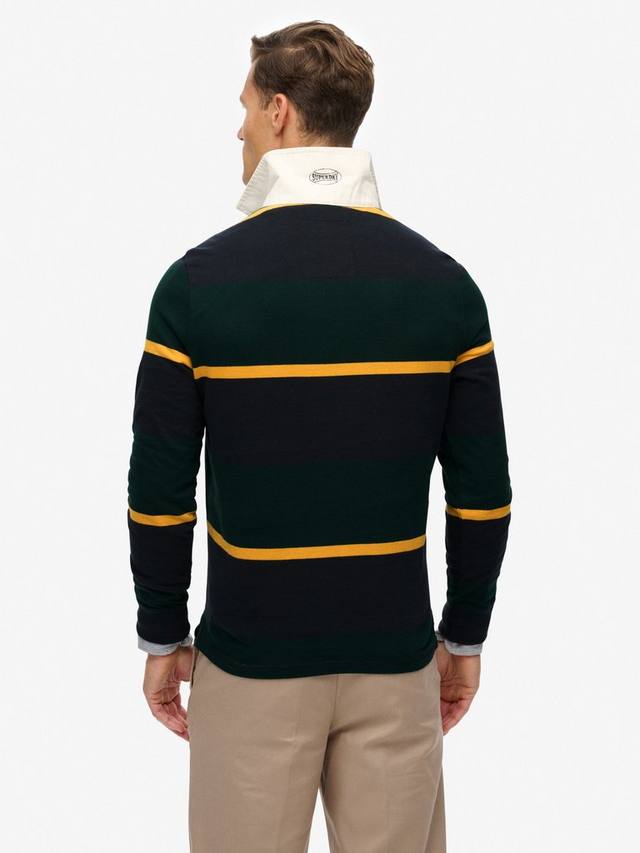 Винтажная регбийка с атлетическими полосками Superdry, Enamel Green — фото 2