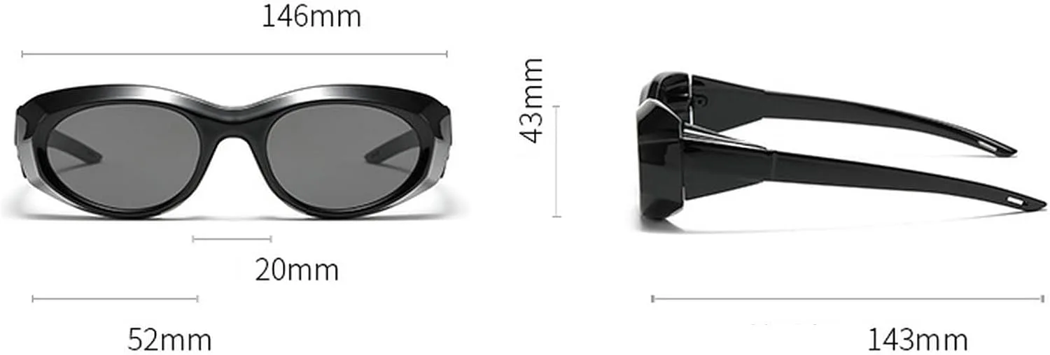

Ретро овальные солнцезащитные очки для женщин и мужчин, модные панк-очки в стиле 90-х, овальная форма, винтажные женские очки с защитой от УФ-излучения mincl, Black