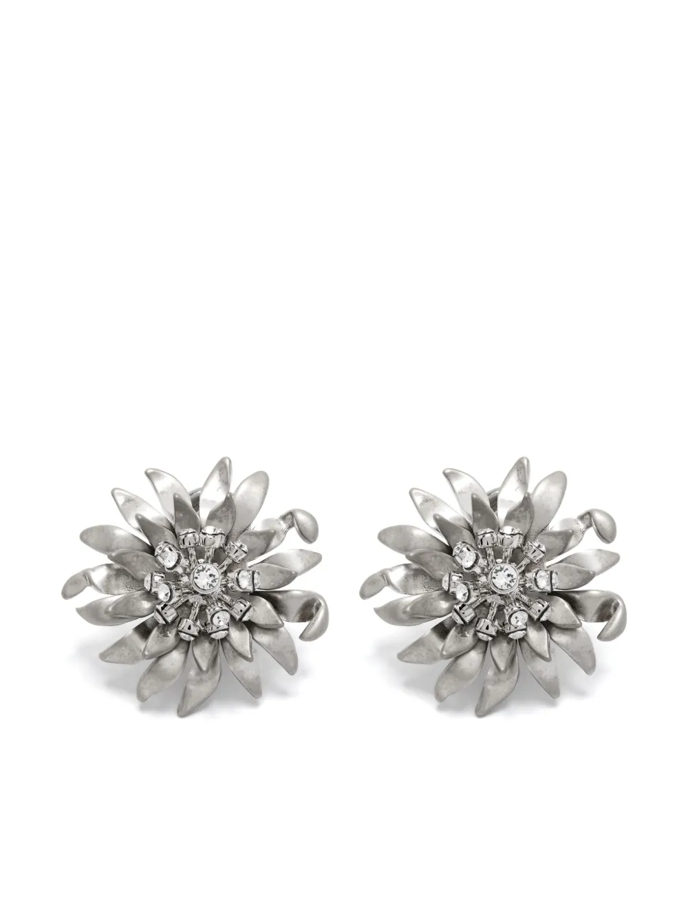 

Серьги-клипсы в виде цветов MIU MIU, серебряный