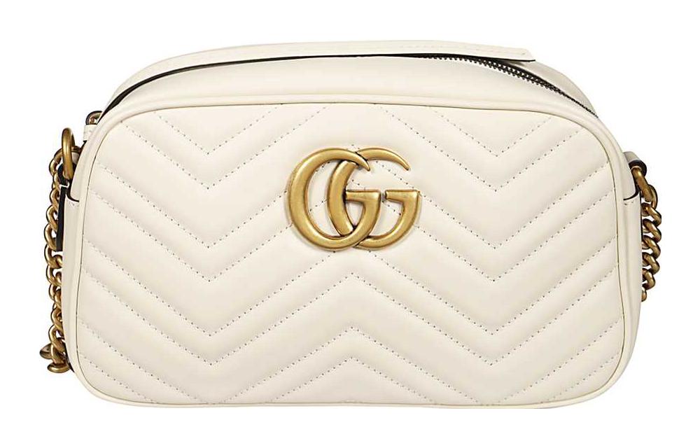 

GUCCI Сумка через плечо GG Marmont из стеганой кожи для фотоаппаратов, женская, белая