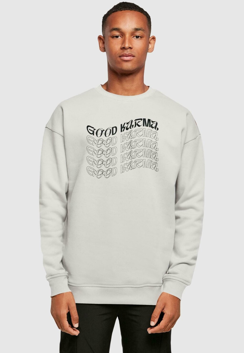 

Толстовка WORDING GOOD KARMA CREWNECK Merchcode, светло-серый
