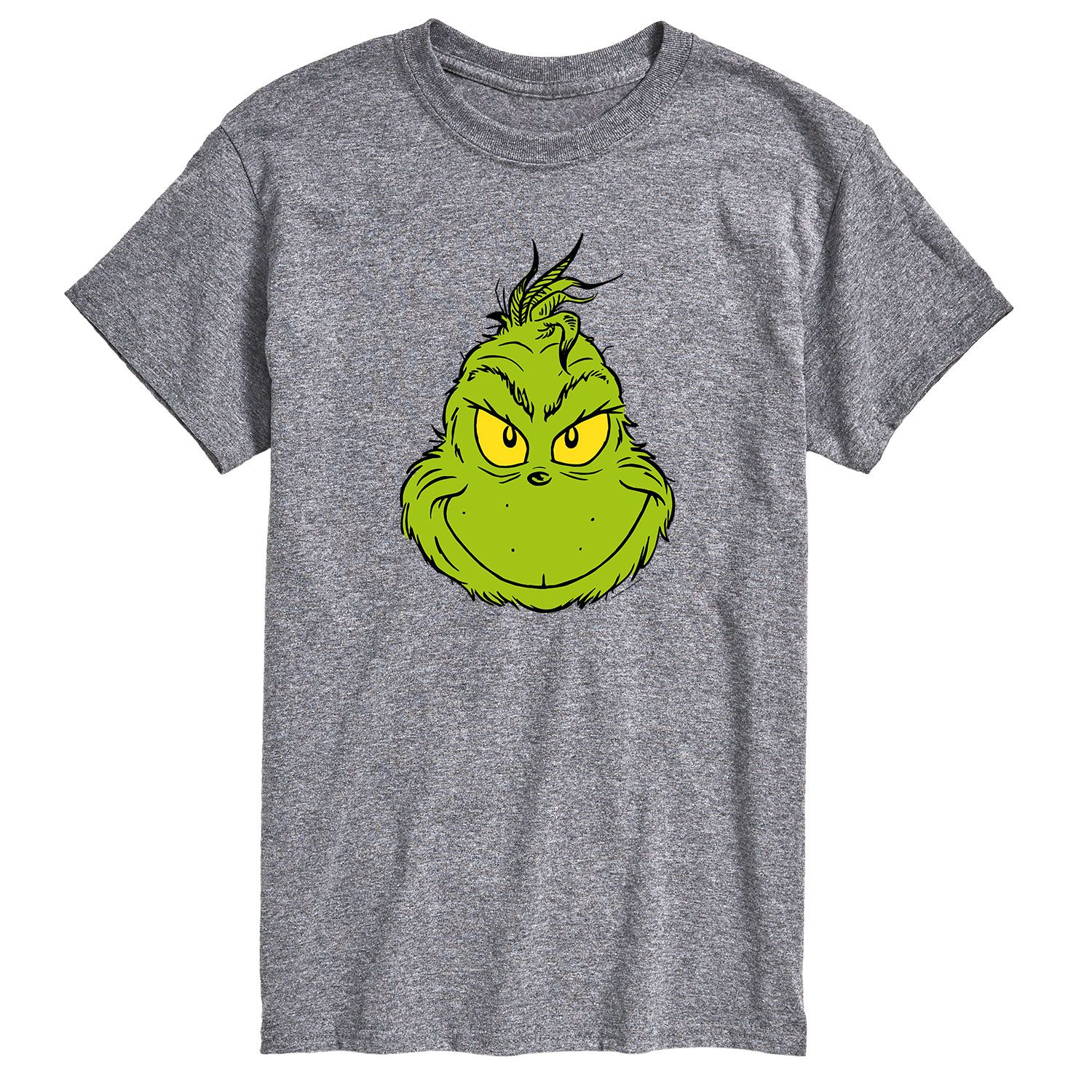 

Футболка Big & Tall Dr. Seuss Grinch Face Licensed Character, серый